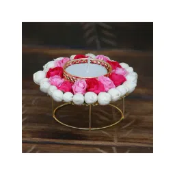 eCraftIndia Floral and Stone Work Design Handcrafted Tea Light Holder-picture-10