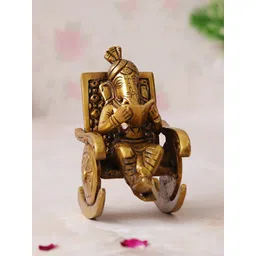 eCraftIndia Gold Toned Lord Ganesha Idol Brass Showpiece-picture-34