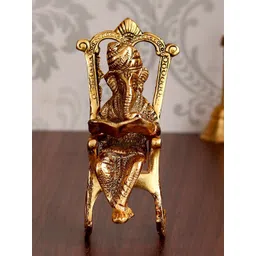 eCraftIndia Gold-Toned Lord Ganesha On Rocking Chair Antique Showpiece-picture-36