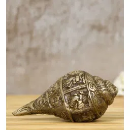 ecraftindia Golden Brass Auspicious Lord Ganesha Shankh-picture-24