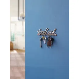 eCraftIndia Golden Brass Decorative Wooden Key Holder with 5 Hooks-image-21