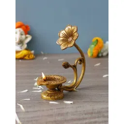 eCraftIndia Golden Brass Diya With Hle-image-47
