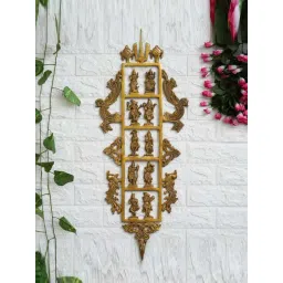 eCraftIndia Golden Brass Lord Vishnu Dashavatara Wall Hanging Art Pieces-image-7