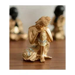 eCraftIndia Golden Buddha on Knee Polyresin Showpiece-image-37