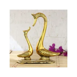 eCraftIndia Golden Kissing Swan Couple Statues-picture-14
