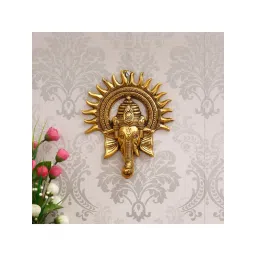 eCraftIndia Golden Lord Ganesha with Sun Decorative Metal Wall Hanging-picture-35