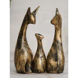 eCraftIndia Golden Polyresin Cat Figurine Showpiece - Set of 3-picture-22