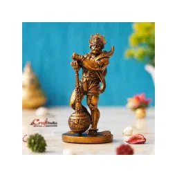 eCraftIndia Golden Polyresin Handcrafted Standing Lord Hanuman Idol with Gada/Mace-image-22