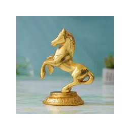 eCraftIndia Golden Standing Horse Metal Statue-picture-14