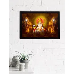 eCraftIndia Green & Gold-Toned Lord Ram Satin Matt Textured UV Wall Painting-picture-17