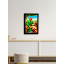 eCraftIndia Green & Orange Sai Baba Satin Matt Texture UV Art Painting-picture-40