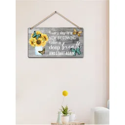 eCraftIndia Grey & White Motivational Quote Printed Wooden Wall Hanging-picture-16