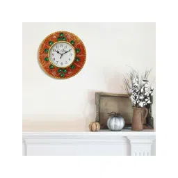 eCraftIndia Handcrafted Antique Design Papier-Mache Wooden Wall Clock-picture-21