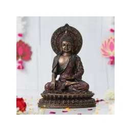 eCraftIndia Handcrafted Bronze Meditating Lord Buddha Idol Statue-image-18