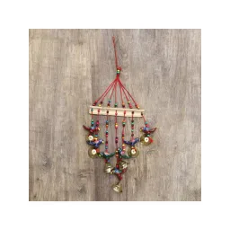 eCraftIndia Handcrafted Decorative Parrot Wall/Door/Window Hanging Bells-image-7
