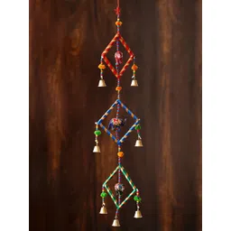 eCraftIndia Handcrafted Multicoloured Hanging Bell-image-38