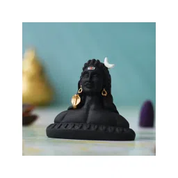 eCraftIndia Handcrafted Polyresin Black Adiyogi Lord Shiva Statue-image-35