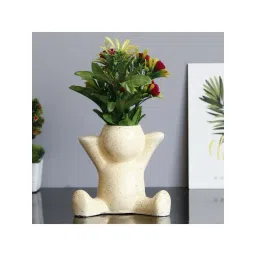 eCraftIndia Happy Man Pose Ceramic Garden Planter-picture-36