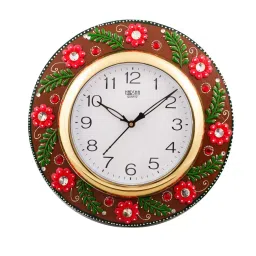 eCraftIndia KWC522 Jazzy Red Floral Papier-Mache Wooden Handcrafted Wall Clock-picture-44