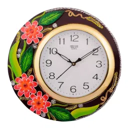 eCraftIndia KWC550 Wooden Papier Mache Floral Artistic Handcrafted Wall Clock-picture-35