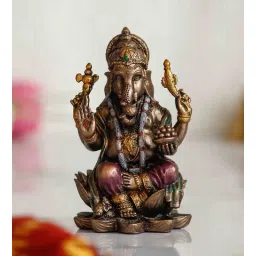 ecraftindia Lord Ganesha Brown Polyresin Idol-picture-21