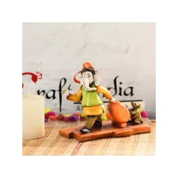 eCraftIndia Lord Ganesha Carrying Luggage with Mushak Handcrafted Polyresin Figurine-picture-31