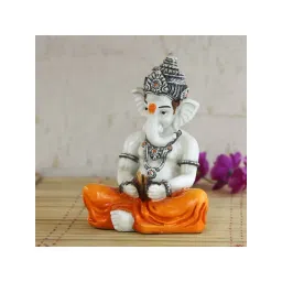 eCraftIndia Lord Ganesha playing Manjeera Decorative Showpiece-picture-34