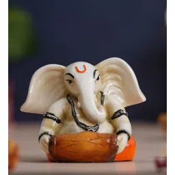 ecraftindia Lord Ganesha White Polyresin Idol-picture-35