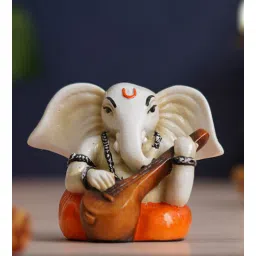 ecraftindia Lord Ganesha White Polyresin Idol-picture-36