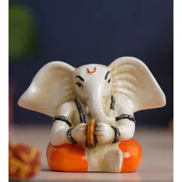 ecraftindia Lord Ganesha White Polyresin Idol-picture-37
