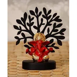 ecraftindia Lord Mukut Ganesha Decorative Showpiece with Wooden Tree Base-picture-23