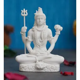 ecraftindia Lord Shiva White Polyresin Idol-picture-11