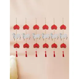 eCraftIndia Lotus, Cow, Beads, Tassel Decorative Hanging for Diwali Decor  Pack of 6-picture-44