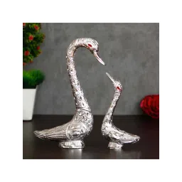 eCraftIndia Loving Silver Swan Couple Metal Handcrafted Decorative Figurine-picture-10