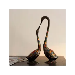 eCraftIndia Loving Swan Couple Black Meenakari Figurine-picture-27
