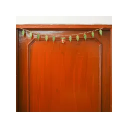 eCraftIndia Metal Lord Ganesha, Mango Leaf & Golden Beads Hanging Handmade Toran-picture-15