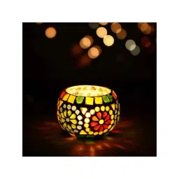 eCraftIndia Mosiac Glass Decorative Tea Light Holder/Diya-picture-15