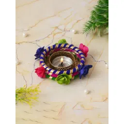 eCraftIndia Multicolor Aluminium Tea Light Candle Holder-picture-16
