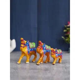 eCraftIndia Multicolor Plastic Fiber Handcrafted Camel Showpieces - Set of 3-picture-14