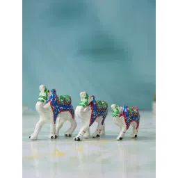 eCraftIndia Multicolor Plastic Fiber Handcrafted Camel Showpieces - Set of 3-picture-15