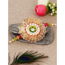 eCraftIndia Multicolored Rakhi with Roli Chawal, Best Wishes Greeting Card-picture-20