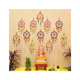 eCraftIndia Multicoloured 12 Pieces Gotta Patti Door Hangings-picture-11