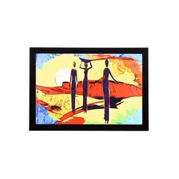 eCraftIndia Multicoloured Abstract Women Framed Wall Art-picture-15