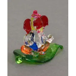 ecraftindia Multicoloured & Transparent Double Sided Crystal Car Paan Ganesha Showpiece-picture-15