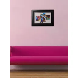 eCraftIndia Multicoloured Colourful Rose UV Framed Wall Art-picture-19