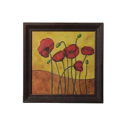 eCraftIndia Multicoloured Floral UV Framed Wall Art-picture-28