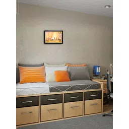 eCraftIndia Multicoloured Horses Framed Wall Painting-picture-24