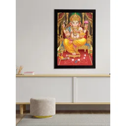eCraftIndia Multicoloured Lord Ganesha Satin Matt Textured UV Wall Art-picture-27