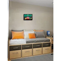 eCraftIndia Multicoloured Radha & Lord Krishna Satin Matt Textured UV Framed Wall Painting-picture-35