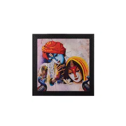 eCraftIndia Multicoloured Radha Krishna UV Wall Art image 1